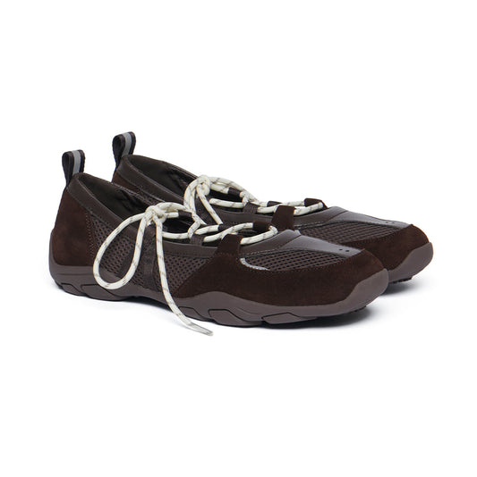 NICOLE WEAVING LACEUP SNEAKERS-CHOCO
