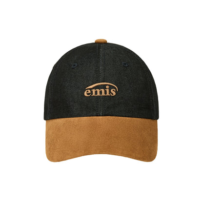 SMALL LOGO SUEDE BRIM BALL CAP-BLACK
