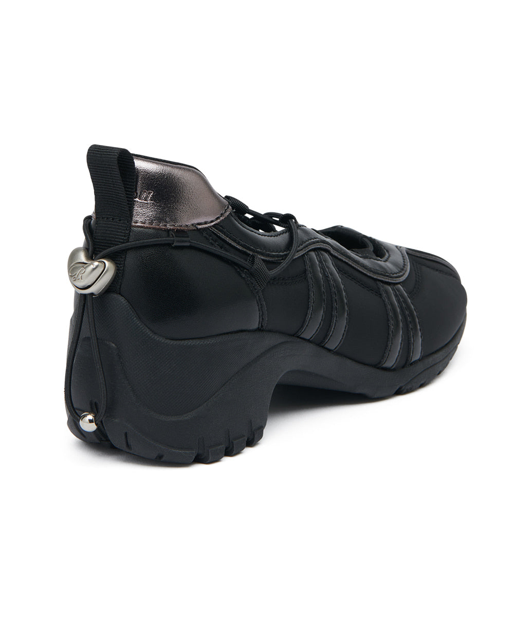 BLISS HEEL STRING SNEAKERS-BLACK