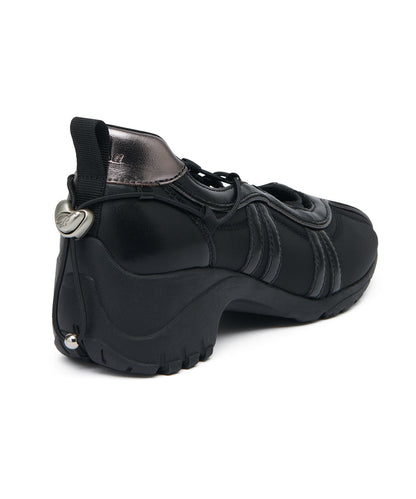 BLISS HEEL STRING SNEAKERS-BLACK