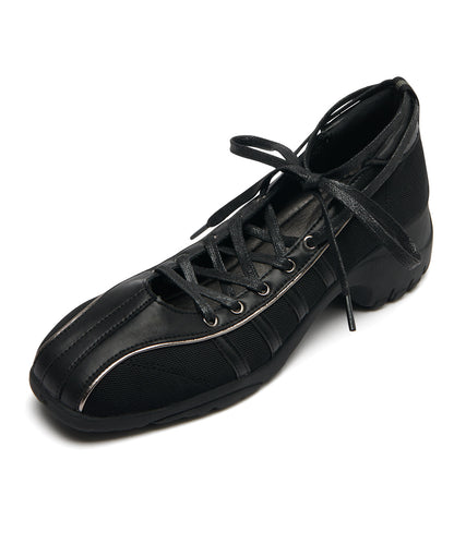 BLISS HEEL LACEUP SNEAKERS-BLACK