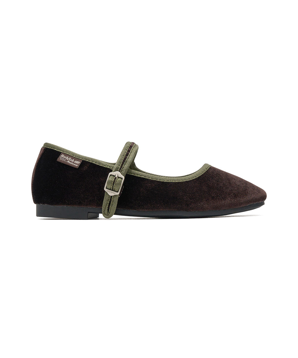 BELLA QUILTED MARYJANES-DARK BROWN