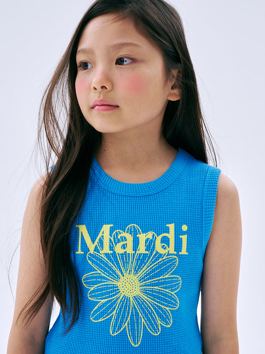 KIDS WAFFLE SLEEVELESS FLOWERMARDI FRILL