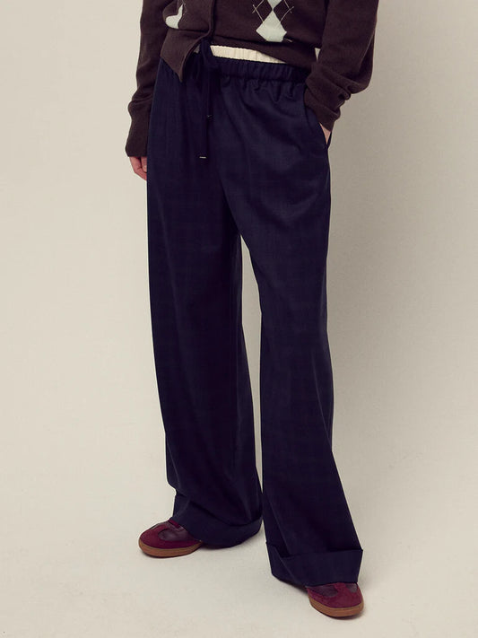 WOOL TURN UP PANTS