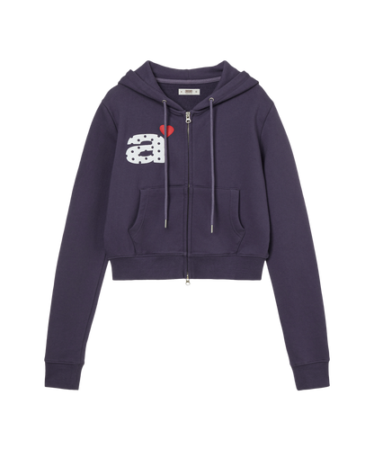 DOT SMALL LETTER CROP HOOD ZIP UP