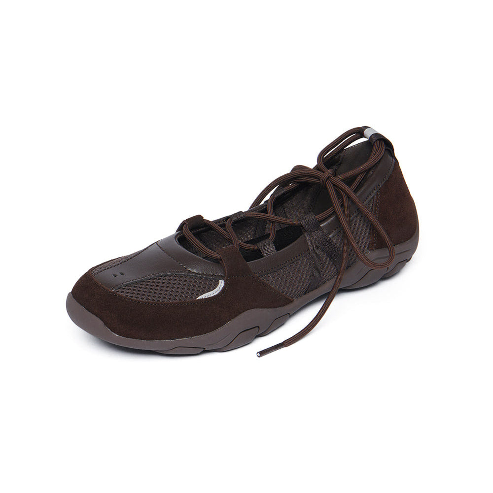 NICOLE WEAVING LACEUP SNEAKERS-CHOCO