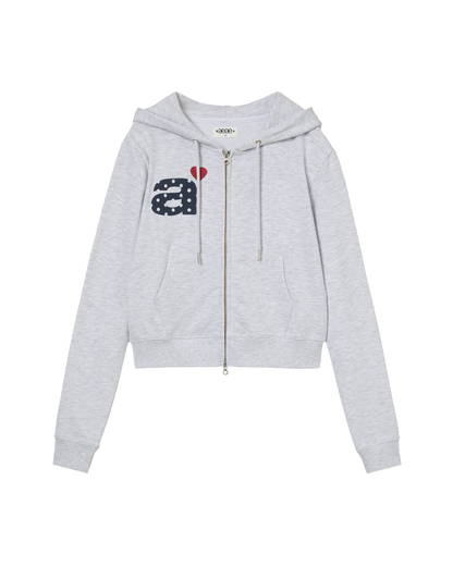 DOT SMALL LETTER CROP HOOD ZIP UP