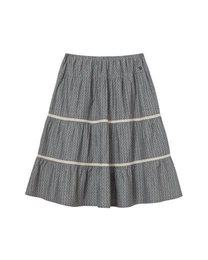 PATTERN TIERED SKIRT