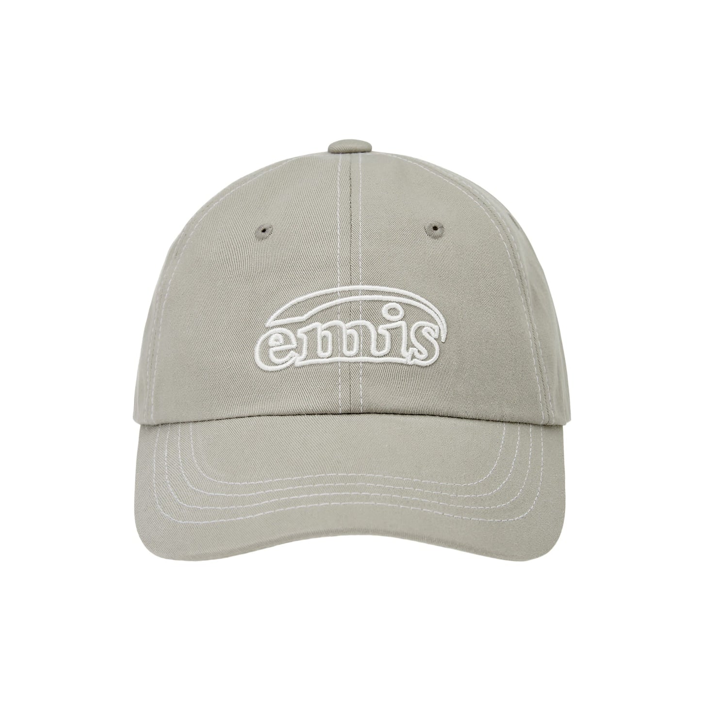WHITE STITCH BALL CAP-GRAY