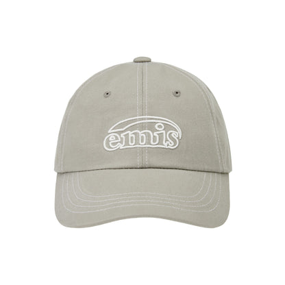 WHITE STITCH BALL CAP-GRAY