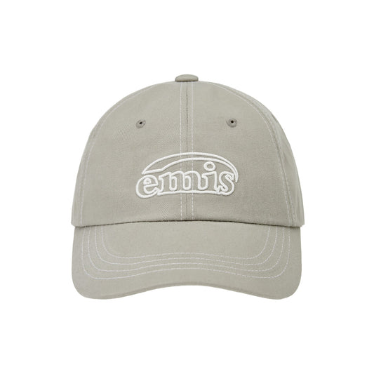 WHITE STITCH BALL CAP-GRAY