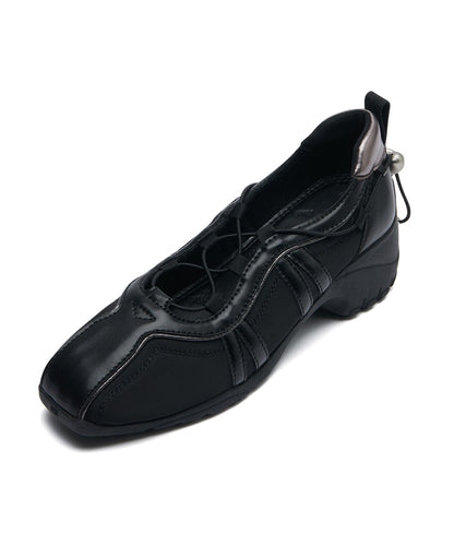 BLISS HEEL STRING SNEAKERS-BLACK