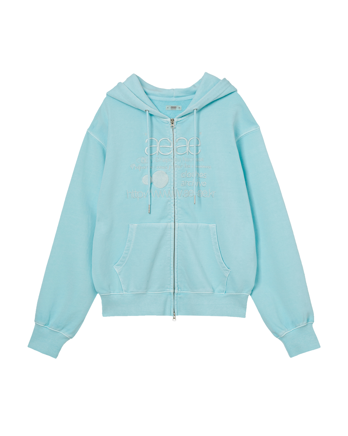 WEB LOGO WASHED HOOD ZIP UP