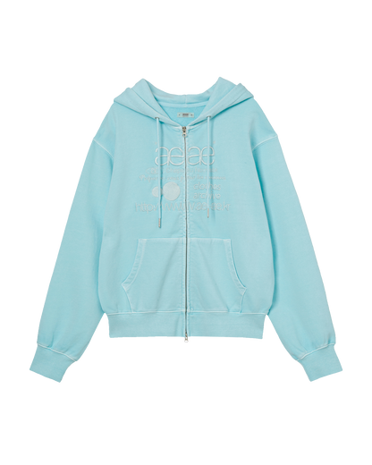 WEB LOGO WASHED HOOD ZIP UP