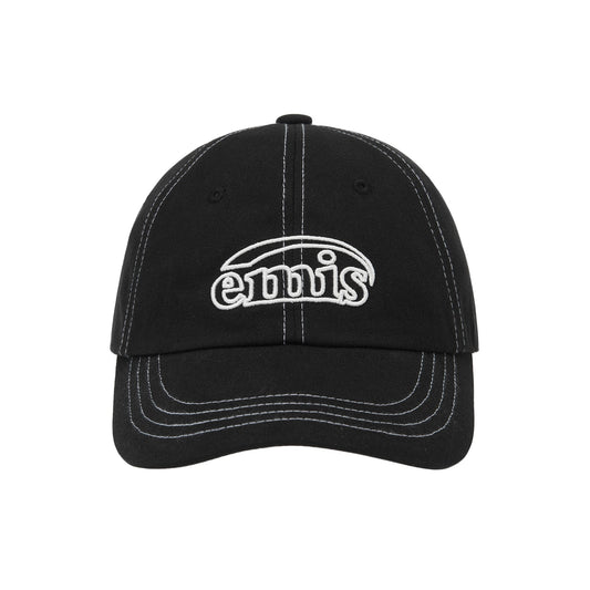 WHITE STITCH BALL CAP-BLACK