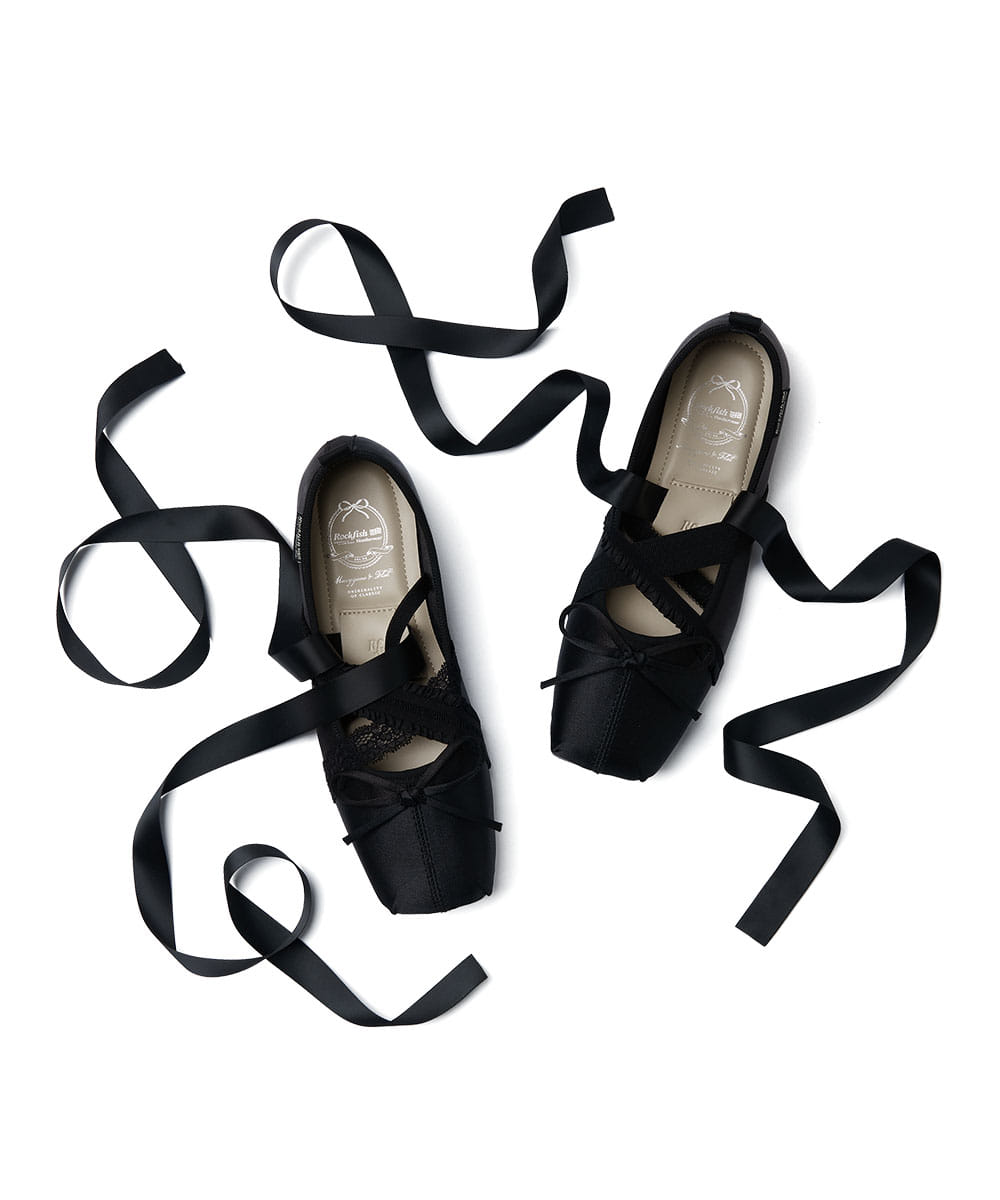 BANDING BALLET FLATS-BLACK