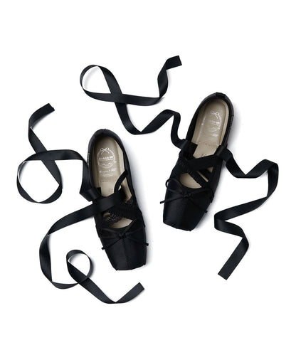 BANDING BALLET FLATS-BLACK