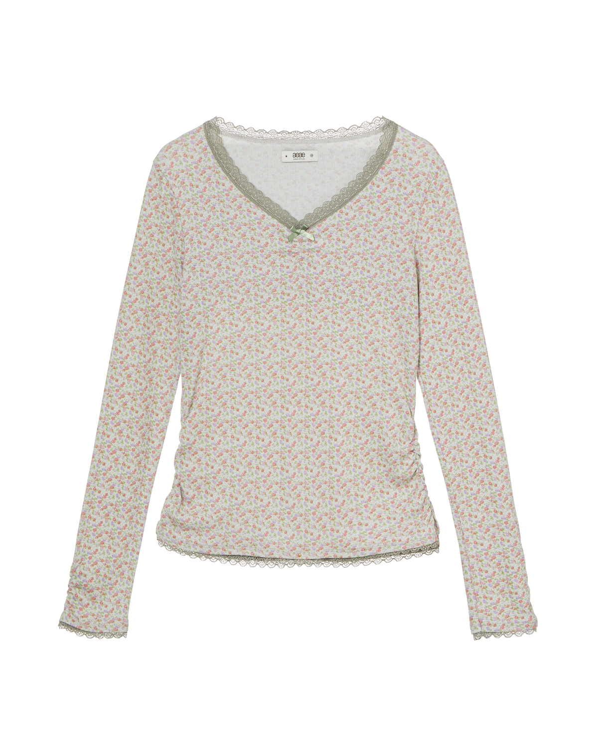 FLOWER V NECK TEE