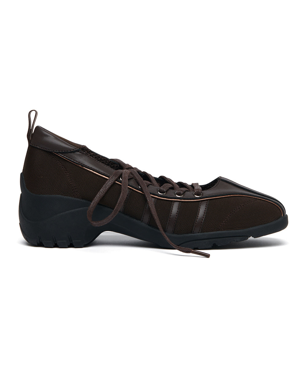 BLISS HEEL LACEUP SNEAKERS-CHOCO