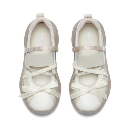 PUFFIN RIBBON BANDING SNEAKERS-CREAM