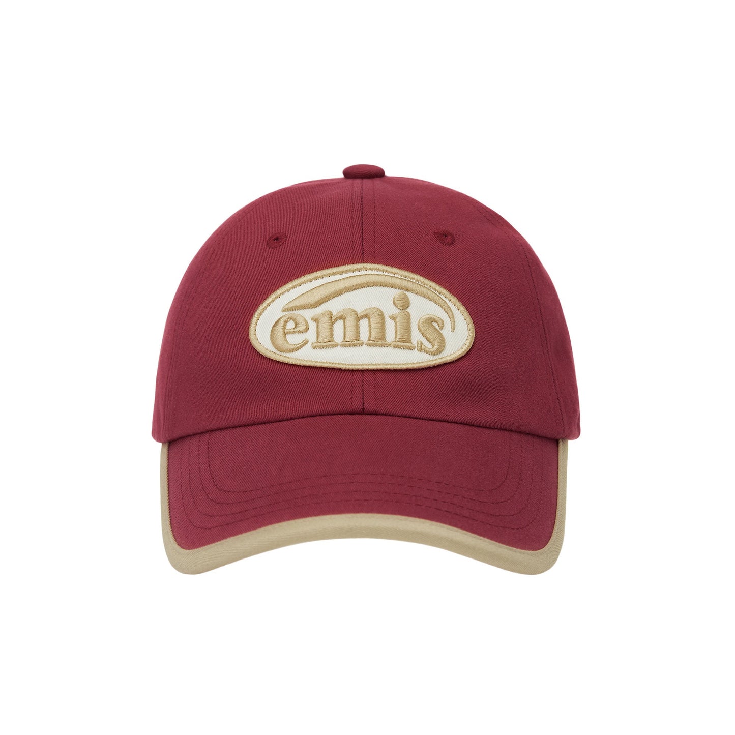 BEIGE TRIMMING BALL CAP-RED