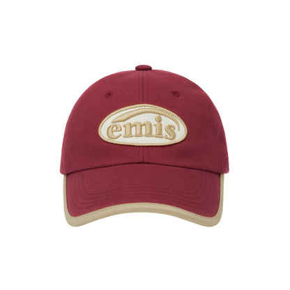 BEIGE TRIMMING BALL CAP-RED