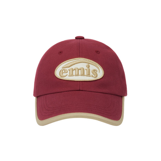 BEIGE TRIMMING BALL CAP-RED