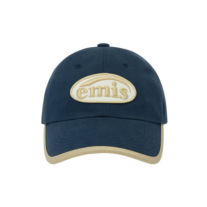 BEIGE TRIMMING BALL CAP-NAVY