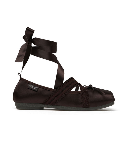 BANDING BALLET FLATS-BROWN