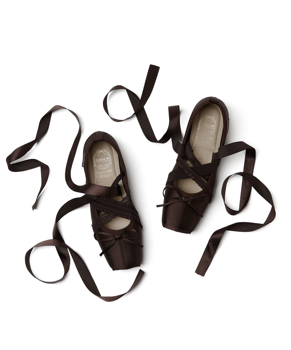 BANDING BALLET FLATS-BROWN