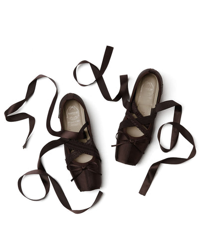 BANDING BALLET FLATS-BROWN