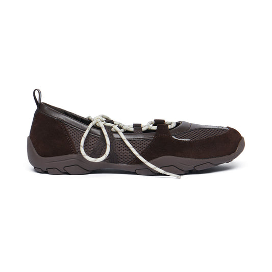 NICOLE WEAVING LACEUP SNEAKERS-CHOCO