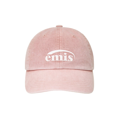 LOGO PRINT PIGMENT DYEING BALL CAP-PINK