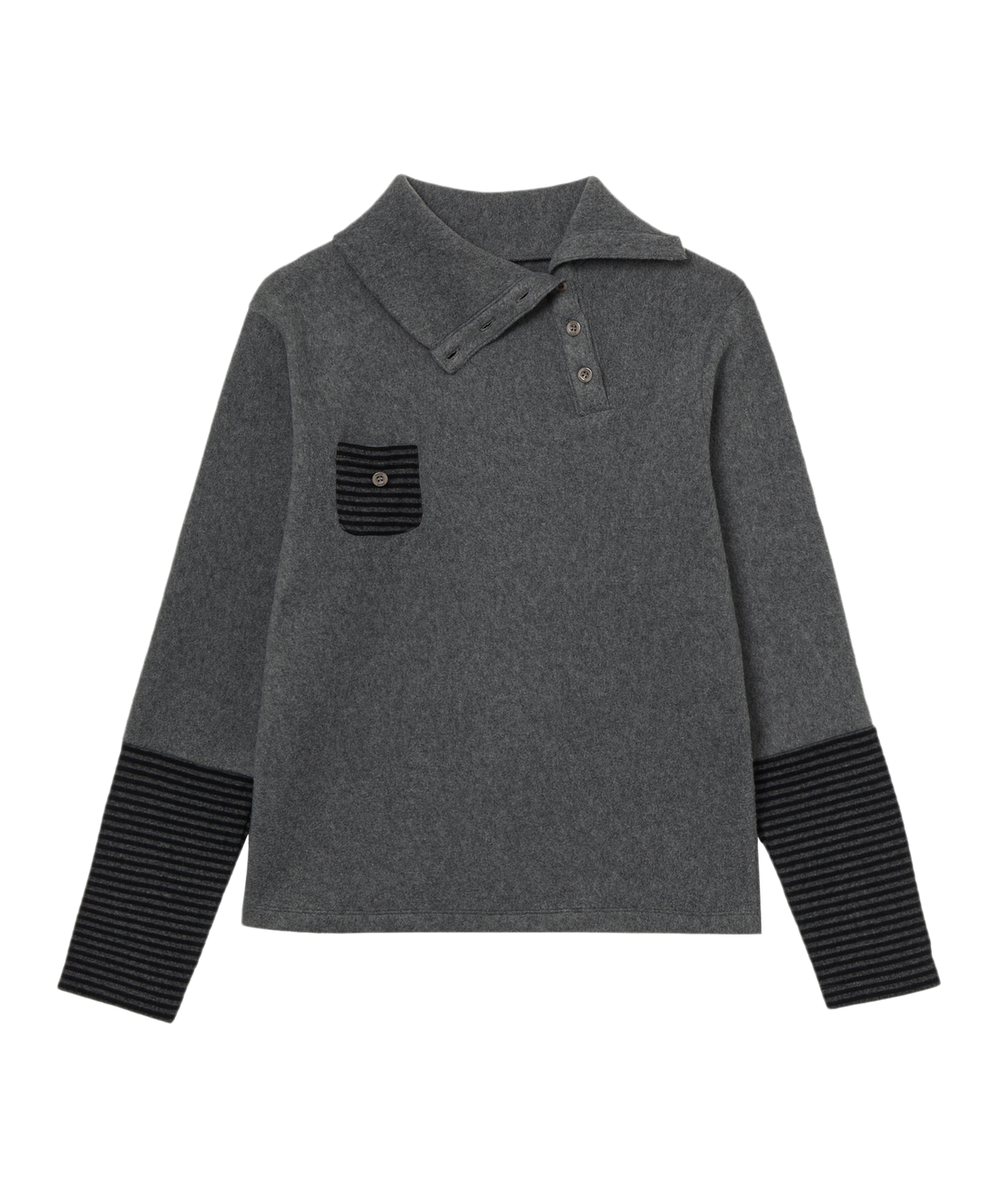SLEEVE BLOCK HIGH NECK TEE