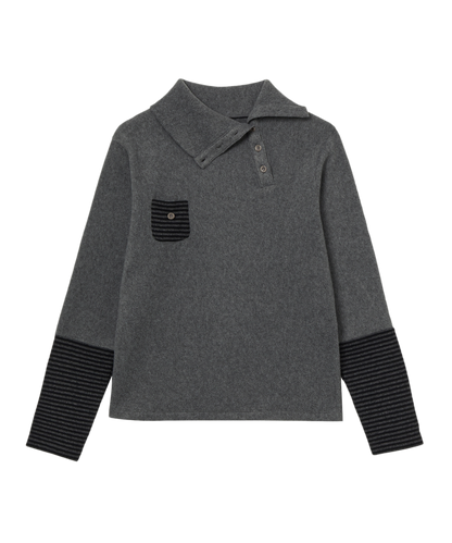 SLEEVE BLOCK HIGH NECK TEE