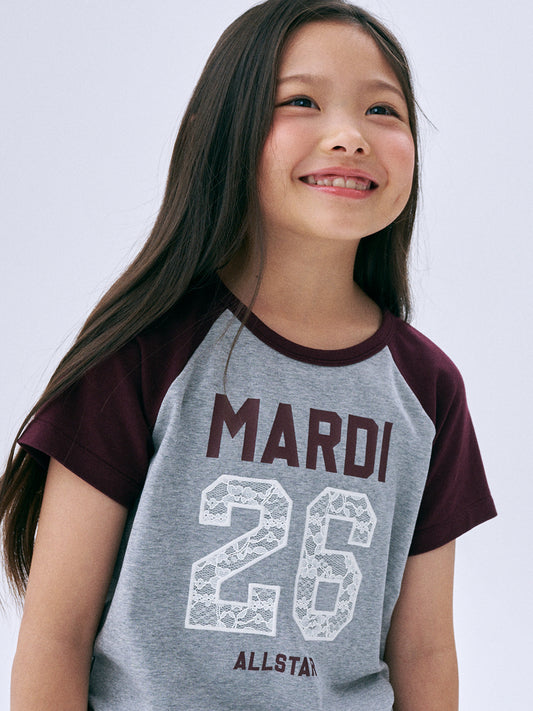 KIDS TSHIRT RAGLAN NO.26 LACE