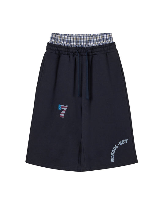 TRUNK LAYERED SWEATSHORTS