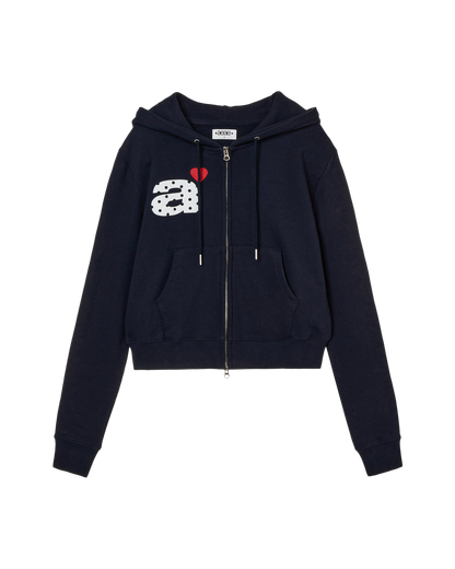 DOT SMALL LETTER CROP HOOD ZIP UP