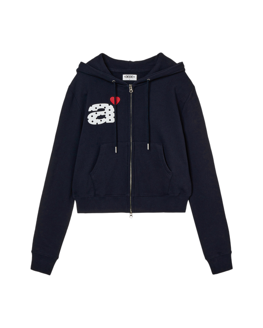 DOT SMALL LETTER CROP HOOD ZIP UP