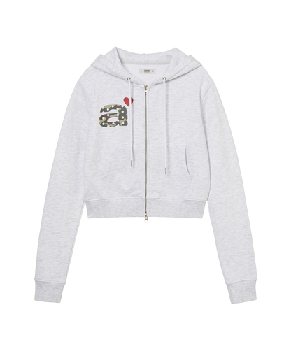 DOT SMALL LETTER CROP HOOD ZIP UP