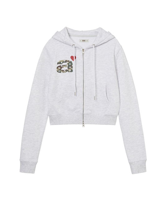 DOT SMALL LETTER CROP HOOD ZIP UP