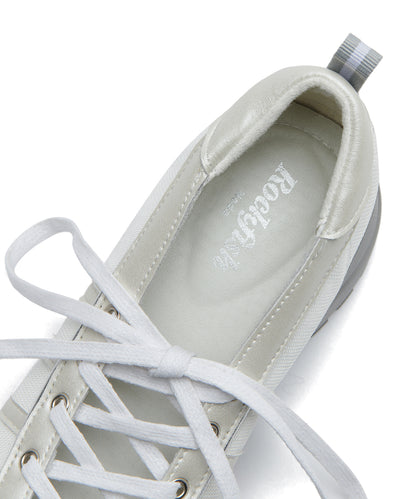 BLISS HEEL LACEUP SNEAKERS-CREAM PEARL